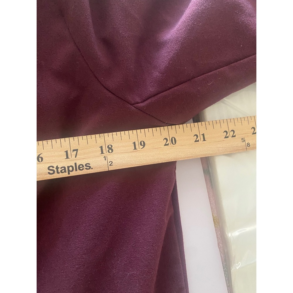 Candies Womens Burgundy Ruched Sleeve Open Front Blazer Jacket Size L - Picture 7 of 7